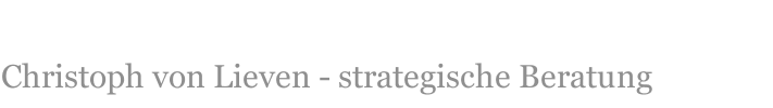Christoph von Lieven - strategische Beratung